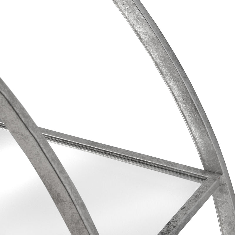 Close-up of the silver metal frame