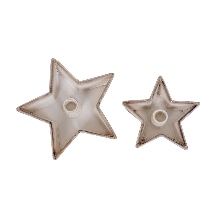Large star candle holder beside the smaller size, sold separately