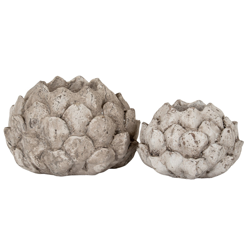 Large acorn tea light holder shown with a smaller size sold separately
