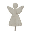 Close-up of the whitewashed angel and wings