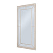 Whitewashed window mirror, angled view