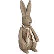 Large winter bunny rabbit ornament with fabric scarf, front view