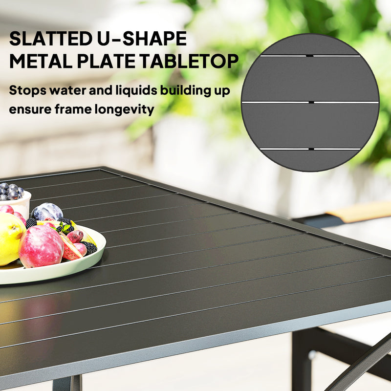 Slatted steel garden table – image 5
