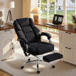 HOMCOM Office Chair with 6-point Vibration Massage and Heat, Fabric Desk Chair with Footrest, High Back, Black – view 9