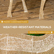 Close-up of the reindeer frame and light strands
