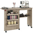Folding sewing table – grey wood effect – image 10