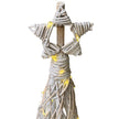 Woven wicker star topper with warm LED lights