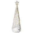 Wicker cone Christmas tree with star topper and LED lights on white
