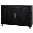 Lennox black geometric sideboard, three-quarter view