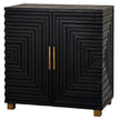 Lennox black geometric small sideboard, three-quarter view