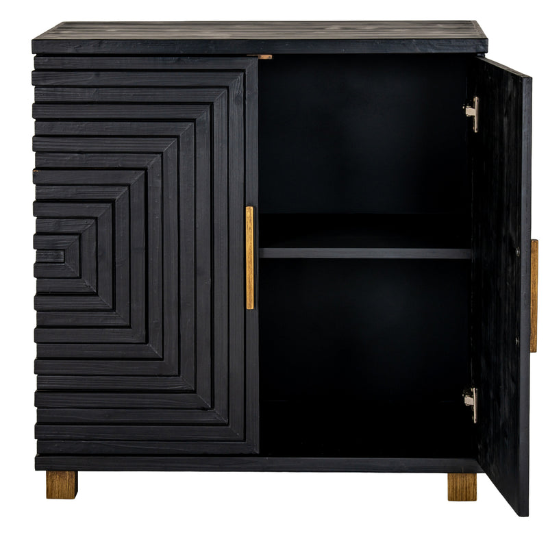 sideboard with one door open