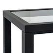 close-up of the inset glass top and black frame