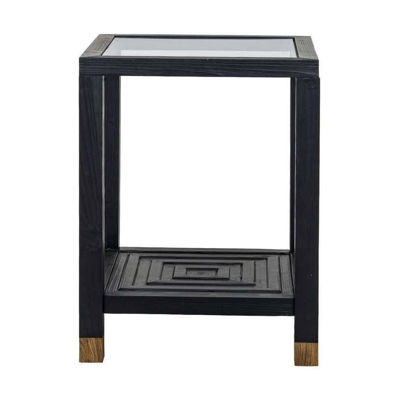 Lennox black side table from the front