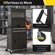 Three-Part Locking Steel Tool Chest on Wheels – Black – image 6 of 9
