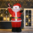 8ft Santa shown beside a decorated doorway