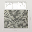 Grey leaf pattern rug 230 x 160 cm – image 3