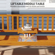 Outsunny Wooden Bench with Liftable Middle Table, Outdoor Bench, Patio Loveseat for Porch, Garden, Seats 2-3 People – view 4