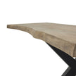 Natural live edge of the acacia table top