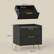 Black 2-drawer bedside table – image 3