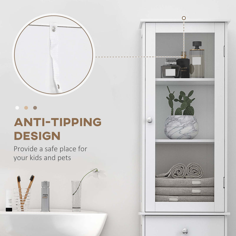 Tall slim white bathroom cabinet – image 7