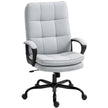 HOMCOM Double Padded Linen-Look Office Chair - Light Grey – view 10