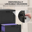 HOMCOM 2-Drawer Filing Cabinet with Lock - Black – view 6