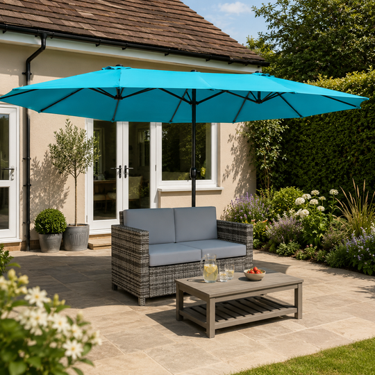 2-seater rattan garden sofa – image 2