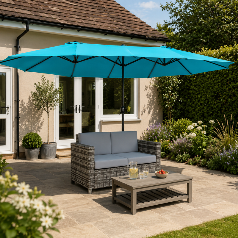 2-seater rattan garden sofa – image 2