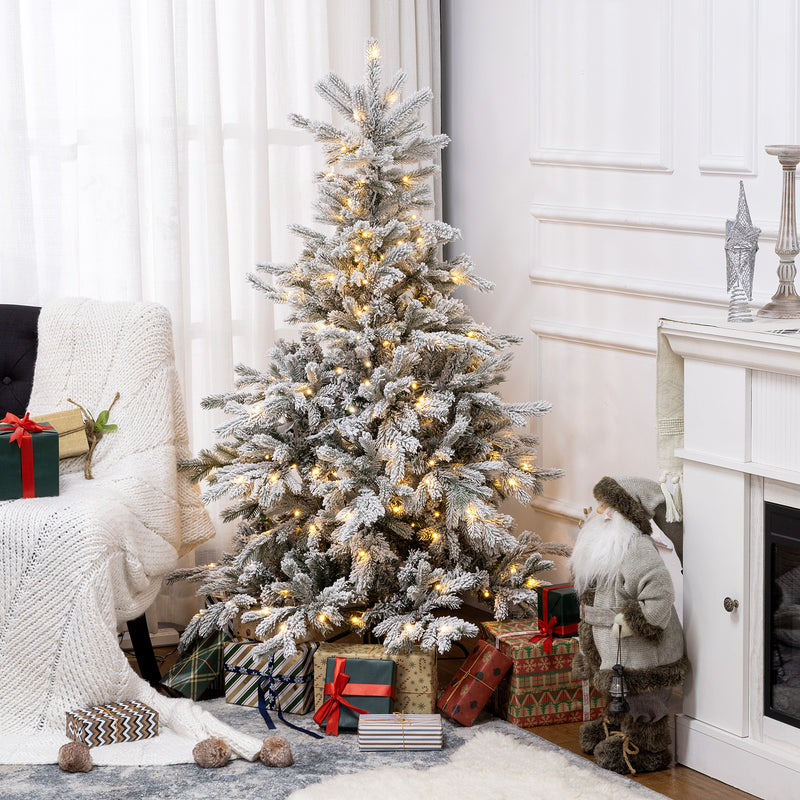 5ft pre-lit bushy flocked Christmas tree – image 10