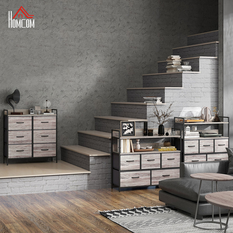 Rustic 6-drawer fabric chest – image 8