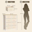 HOMCOM Chest of Drawers, Dresser with 8 Fabric Drawers, Tall Storage Unit with 4 Pockets and 2 Hooks Steel Frame, Beige – view 3