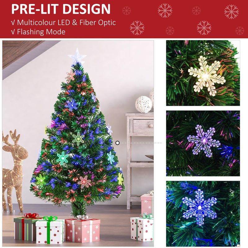 4ft fibre optic Christmas tree with LED snowflakes – image 4