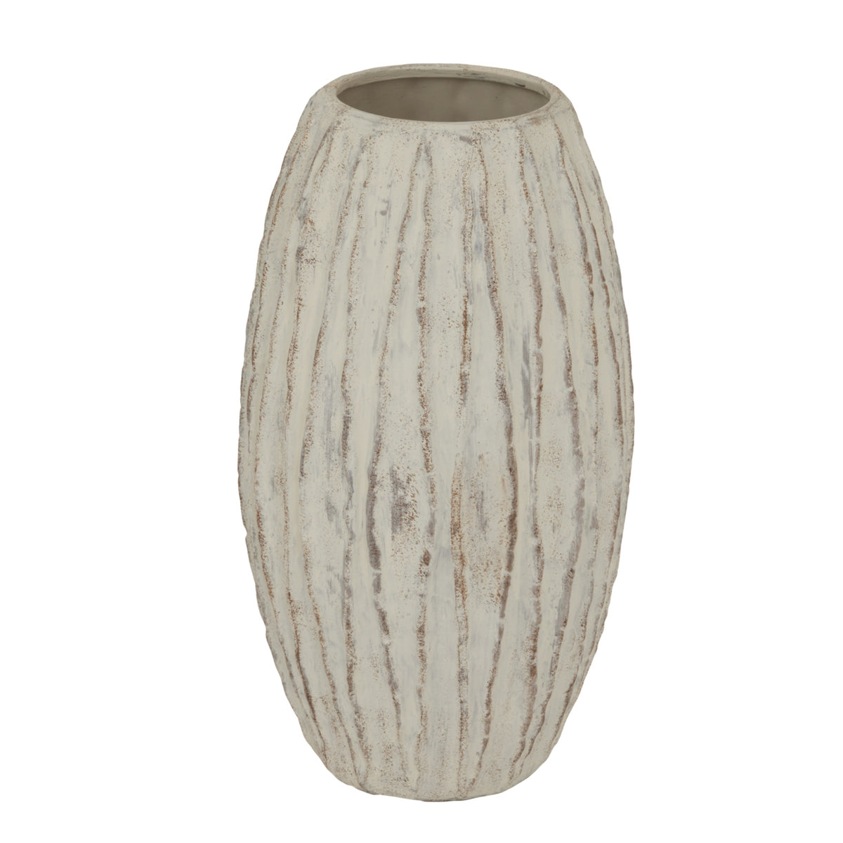 Lorenzo large fin textured ceramic vase