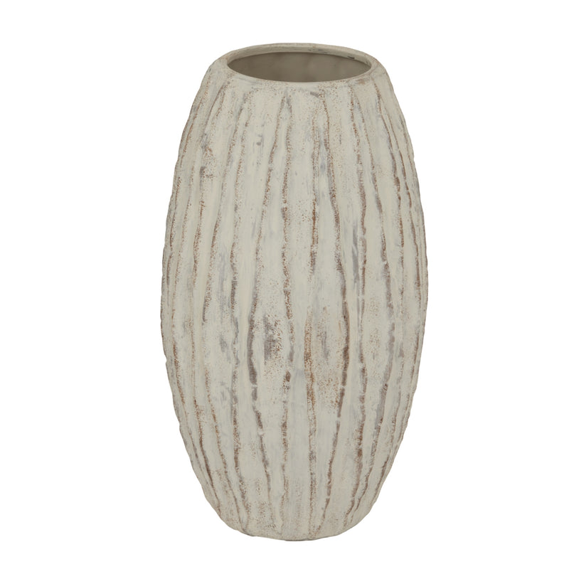 Lorenzo large fin textured ceramic vase