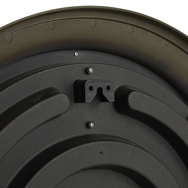 Hanging point on the back of the black wall clock