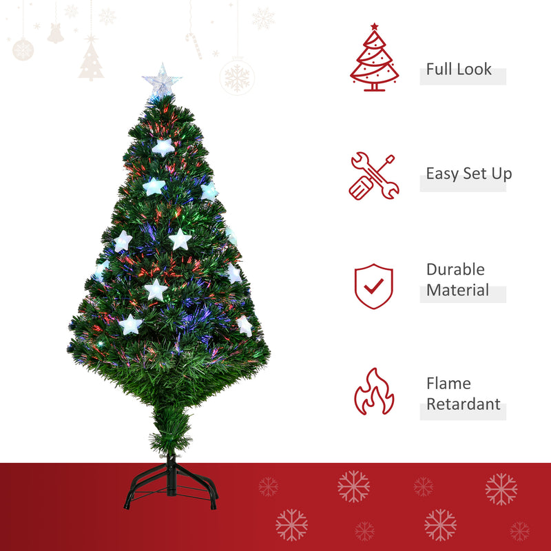 4ft fibre optic Christmas tree with star lights – image 4