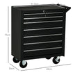 7-Drawer Lockable Rolling Tool Cabinet – Matte Black – image 3 of 9