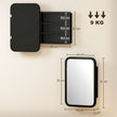 Wide-frame black mirror cabinet – image 3