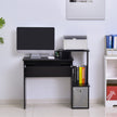 100 cm computer desk with side shelf in black – image 7