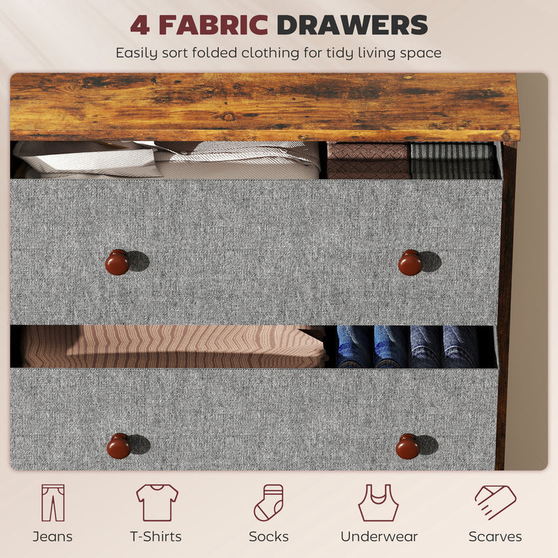 4-drawer fabric chest of drawers – image 4