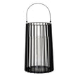 Lynk large black metal lantern with handle on white