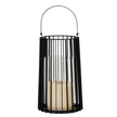 Lynk black lantern with a pillar candle inside
