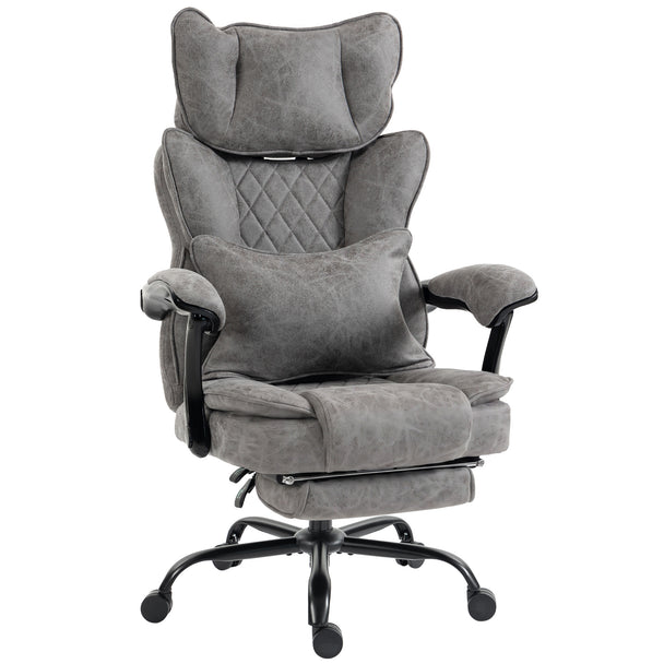 HOMCOM Executive Office Chair, Leathaire Big and Tall Office Chair 180 kg with Wide Seat, Reclining, Lumbar Support
