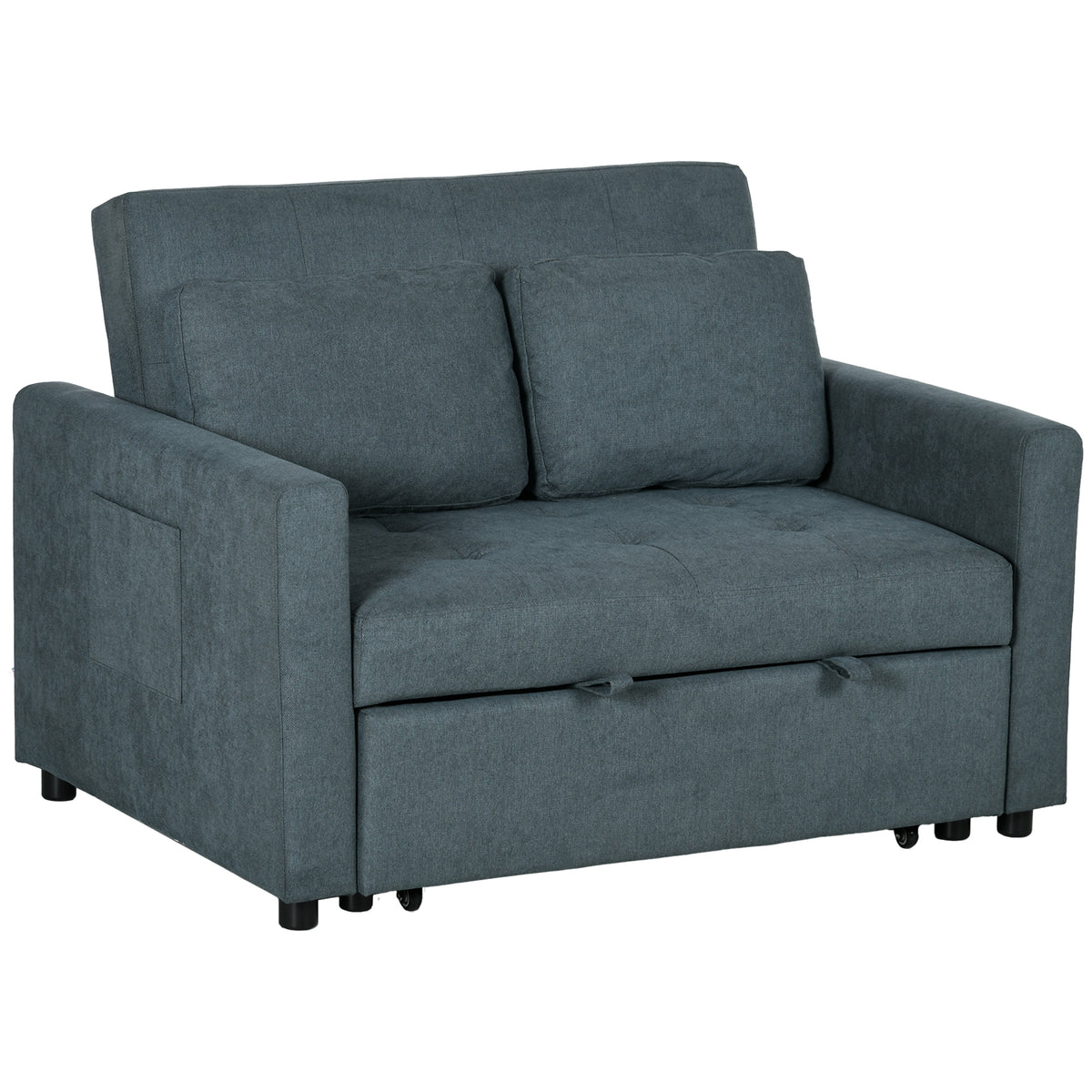 106 cm Upholstered Storage Bench with Armrests – Dark Grey