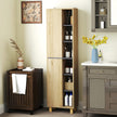 Tall slim wood-effect bathroom cabinet – image 8