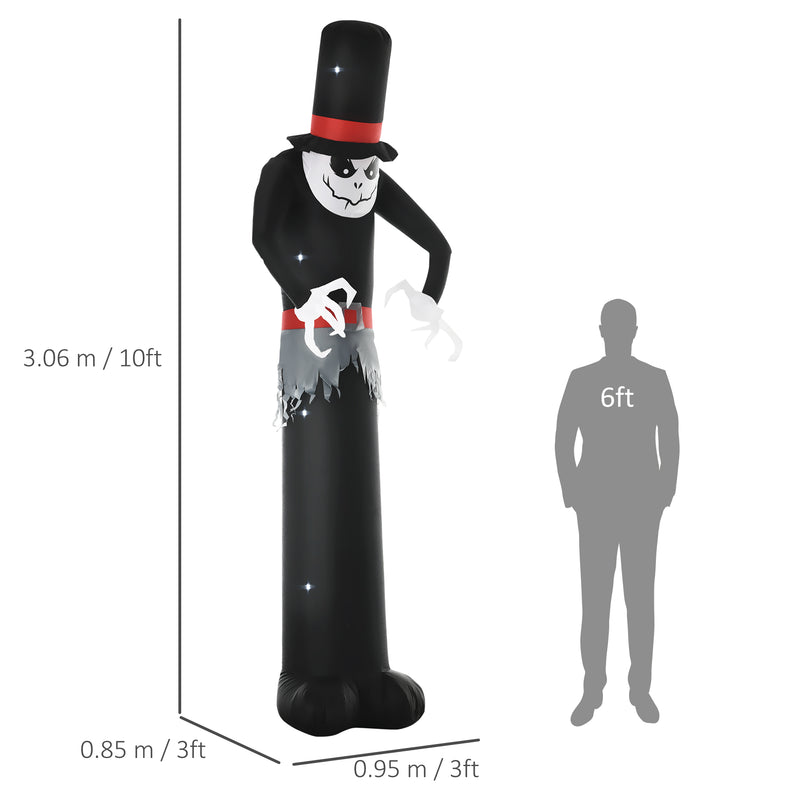 10ft Inflatable Ghost with Hat & 5 LED Lights – image 3 of 9