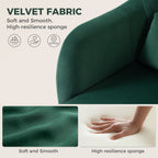 Retro Velvet Swivel Tub Chair with Steel Frame, Cushion Seat, Dark Green