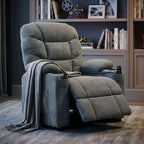 Recliner Armchair with Vibration Massage, Heat, Whisper-Quiet Motor, Memory Function, Power Reclining Chair, Dark Grey