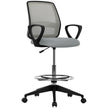 Vinsetto 100-120cm Draughtsman Office Chair, with Footrest - Light Grey – view 10