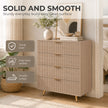 HOMCOM Bedroom Chest of Drawers with 4 Drawers, Fluted Dresser with Gold Tone Handles, Storage Cabinet, Natural – view 6